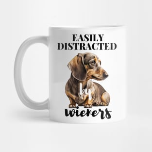 Easily Distracted By Wieners Dachshund Funny Weiner Dog Mug